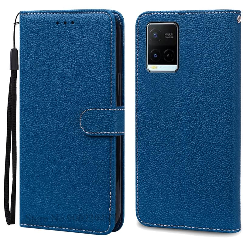 Pro pouzdro Vivo Y21S Měkké silikonové peněženkové kožené vyklápěcí pouzdro Pro pouzdro na telefon Vivo Y21 Zadní kryt Pro VivoY21S Vivo Y 21 Coque Fundas