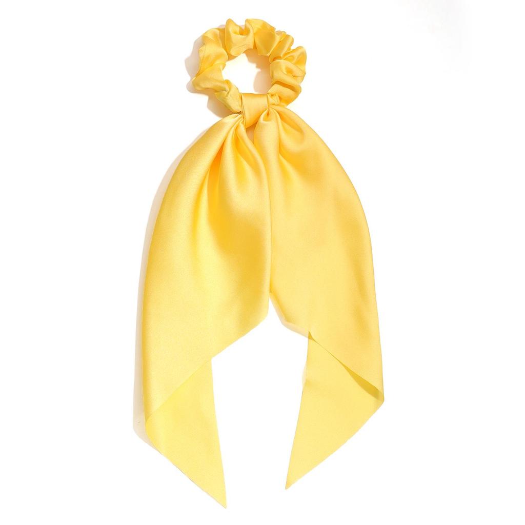 Spring Satin Knot Triangle Scarf: Solid Color Hair Accessory for Women & Girls