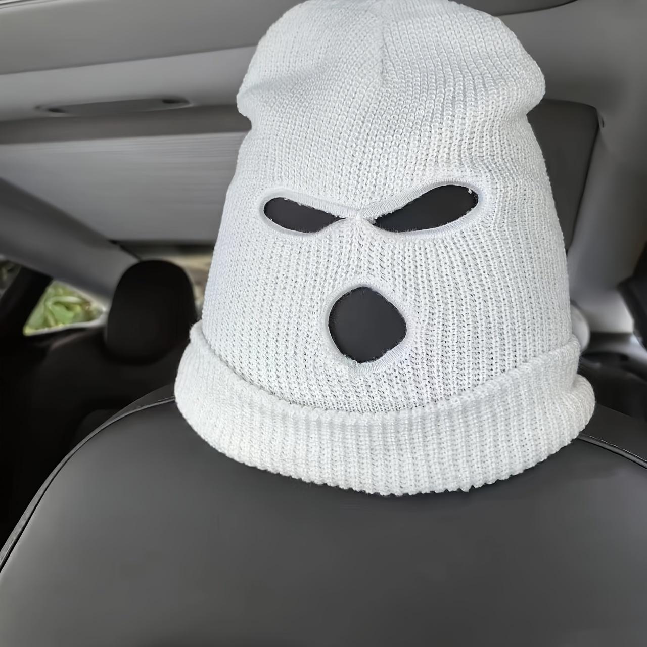 

Модная маска-чехол на подголовник автомобильного сиденья, оригинальная забавная шапка, специальные аксессуары для украшения подголовника автомобиля White