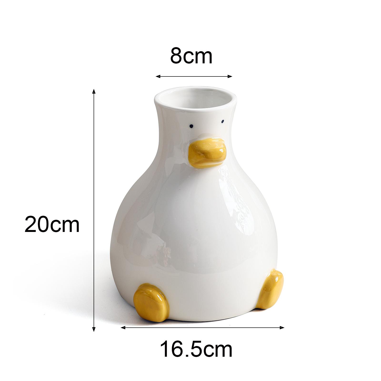 

Cute Duck Ceramic Vase Home Decoration Crafts Art Hydroponic Vase Home Decoration Abstract Ceramic Vase Illustration Accessories