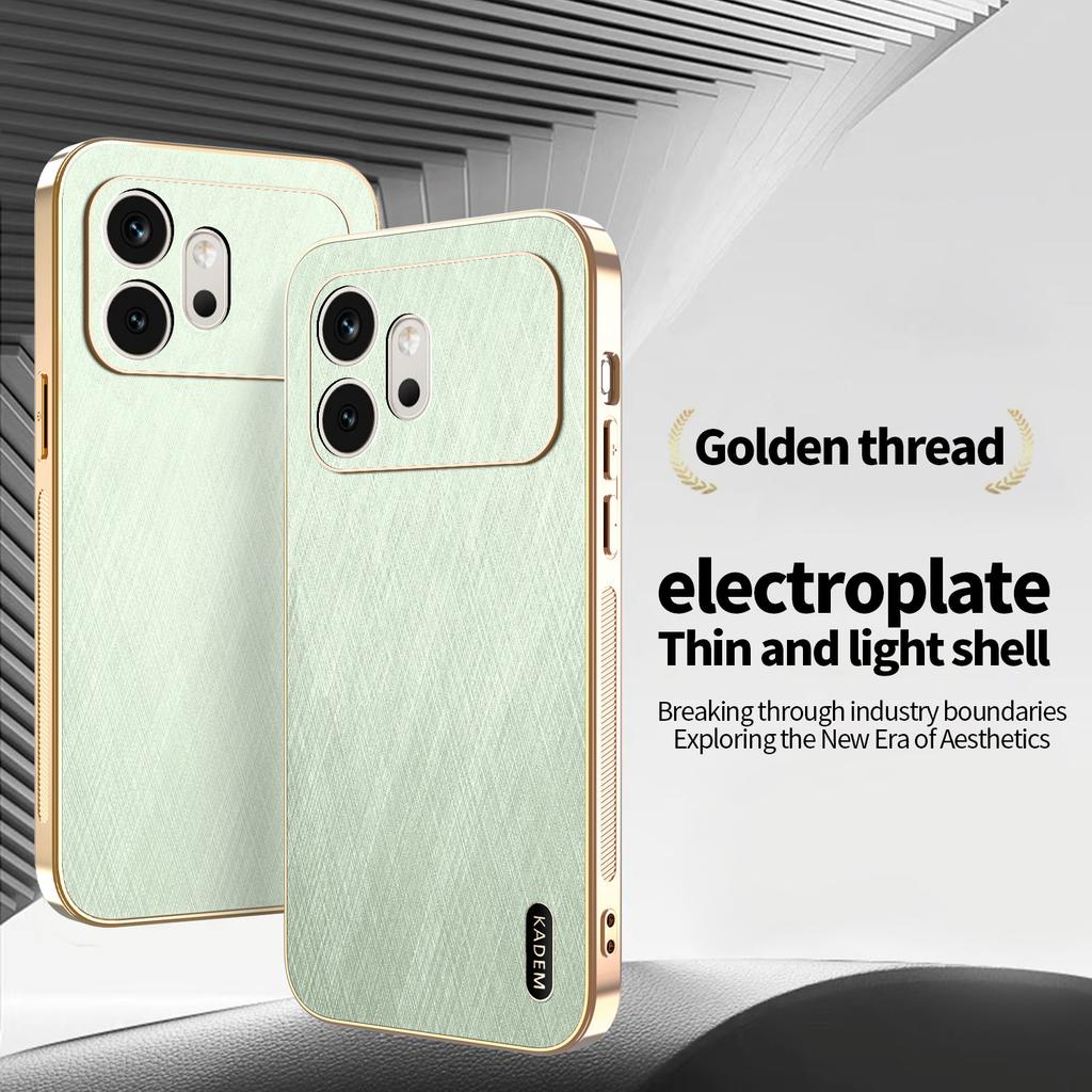 For Honor 600 600 Pro 600 Lite Full Lens Protection Phone Case with Gold Thread Texture and Anti-Fingerprint