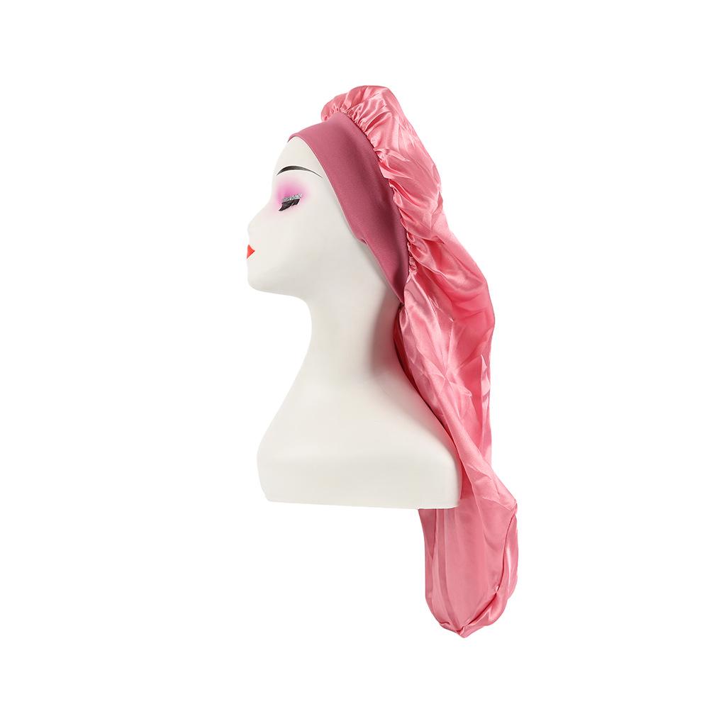 Plain Satin Long Hair Sleep Cap - Beauty & Chemotherapy Headscarf