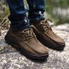 Mens Comfort Casual Shoes Breathable Male Hiking Retro Style Leather Loafers Footwear Moccasin Travel Climbing Camping Footwear