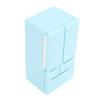 Dollhouse Miniature Fridge Model Dollhouse Kitchen Scene Accessories Realistic Double Door Refrigerator Toy for Doll House Pretend Play Sky Blue
