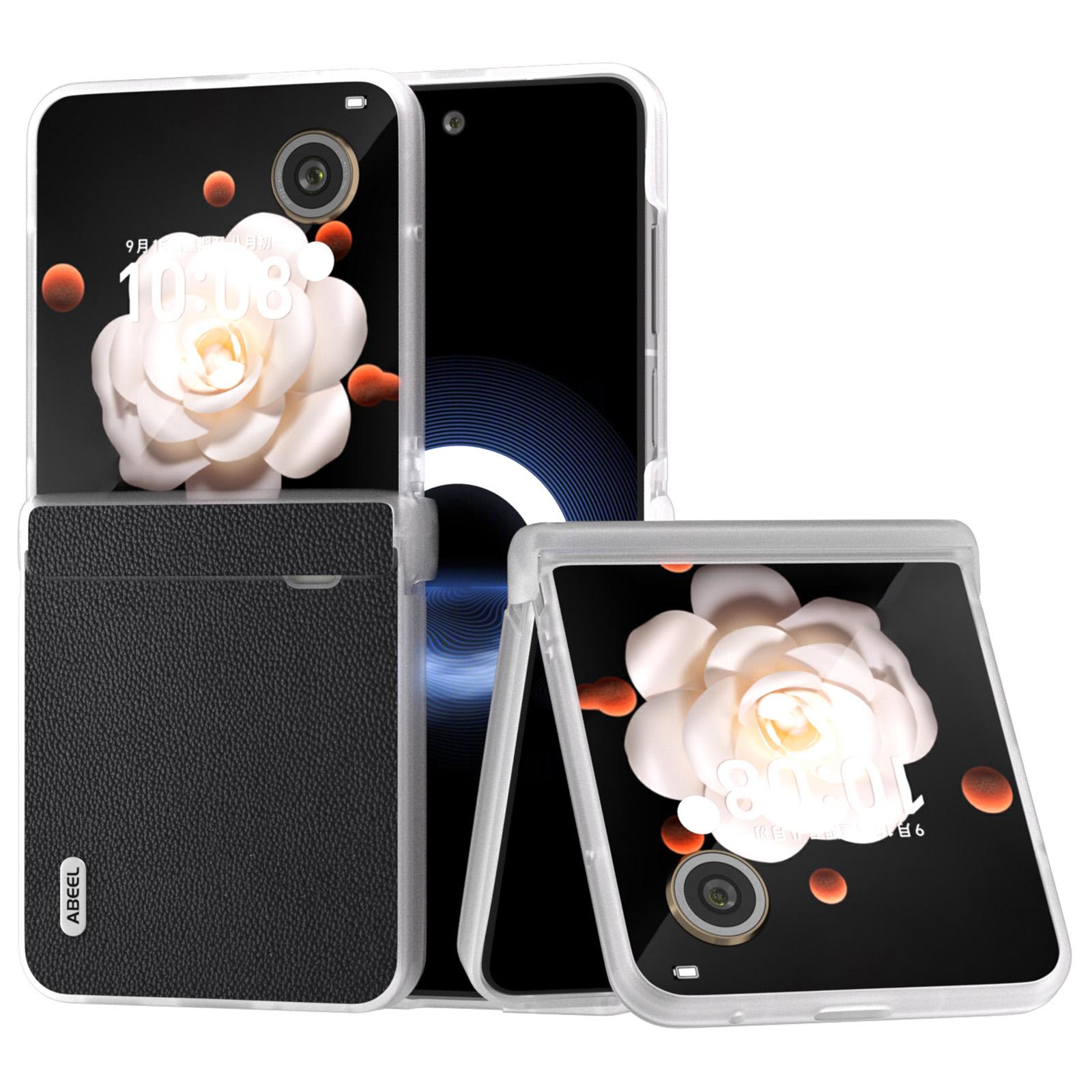 

Чехол для Honor Magic V Flip 5G с шарнирным дизайном, матовый, из натуральной коровьей кожи + ПК, чехол для телефона Black