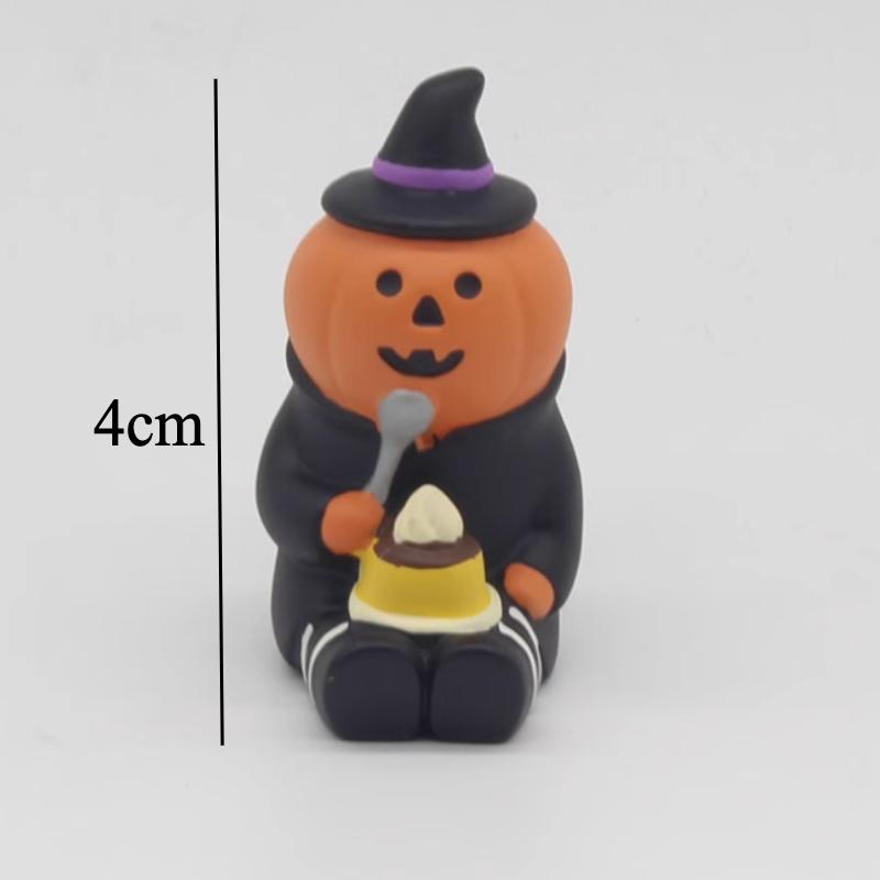 Cute Cat Halloween Concert Miniatures Funny Ghost Figurines Kawaii Shiba Vampire Magic Pumpkin Miniatures DIY Home Decoration
