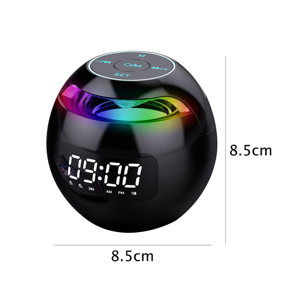 Spherical Desk Alarm Clock 2000mAh LED Screen Digital Clock Bluetooth-compatible 5.0 Speaker TF Card FM Radio for Birthday
