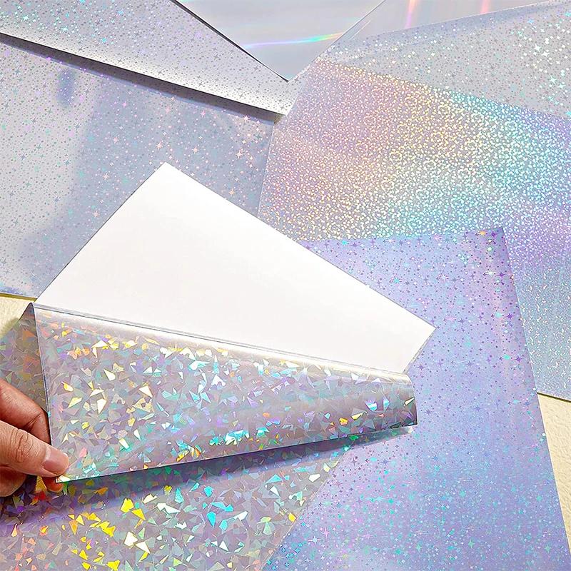 Waterproof Inkjet Printable Vinyl Sticker Paper Laser Diamond Pattern Self Adhesive Printing Sheet for DIY Crafts Labels Decals