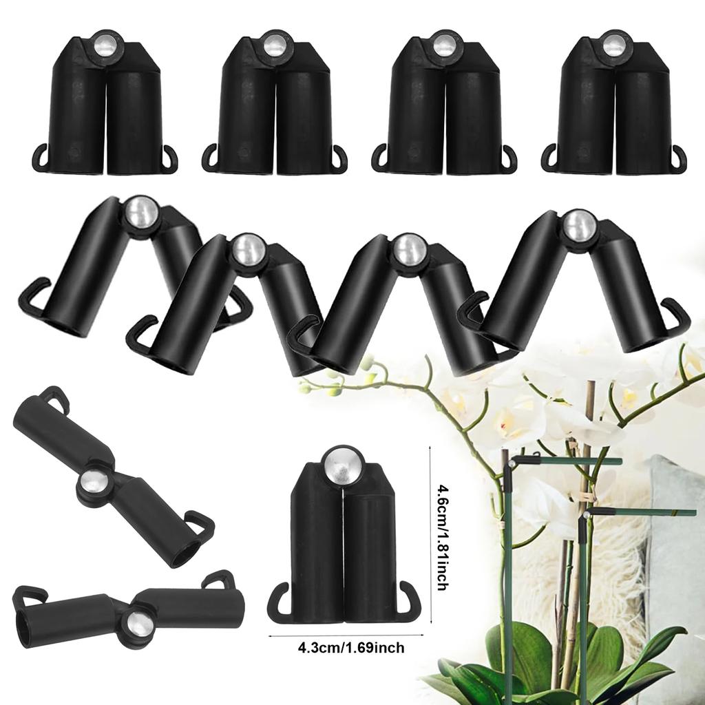 10PCS Universal Plant Support Clips, Gardening Fix Connector for 8-20mm Stakes, Plastic Climbing Pergola Fixed Bracket