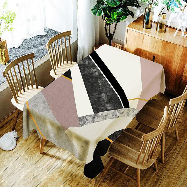 

Fashion Striped Tablecloth Colorful Line Pattern Polyester Waterproof Comfortable Table Cover For Home Kitchen Decor 40 X 40CM