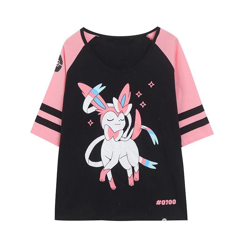 

Омолаживающий Экспорт Милый Контрастный Цвет Половина Рукава Большой Мультяшный Picture Color S