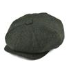 BOTVELA Tweed Lana 8 Pannelli Nero Spina di Pesce Cappello Newsboy Uomo Classico Stile 8 Pannelli Piatto Donna Berretto