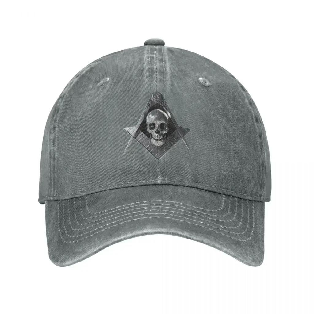 Ponytail Baseball Cap Adjustable Hats Freemason Skull Widows Son Masonic Spring Autumn Cap Washed Cotton Casquette Hip Hop