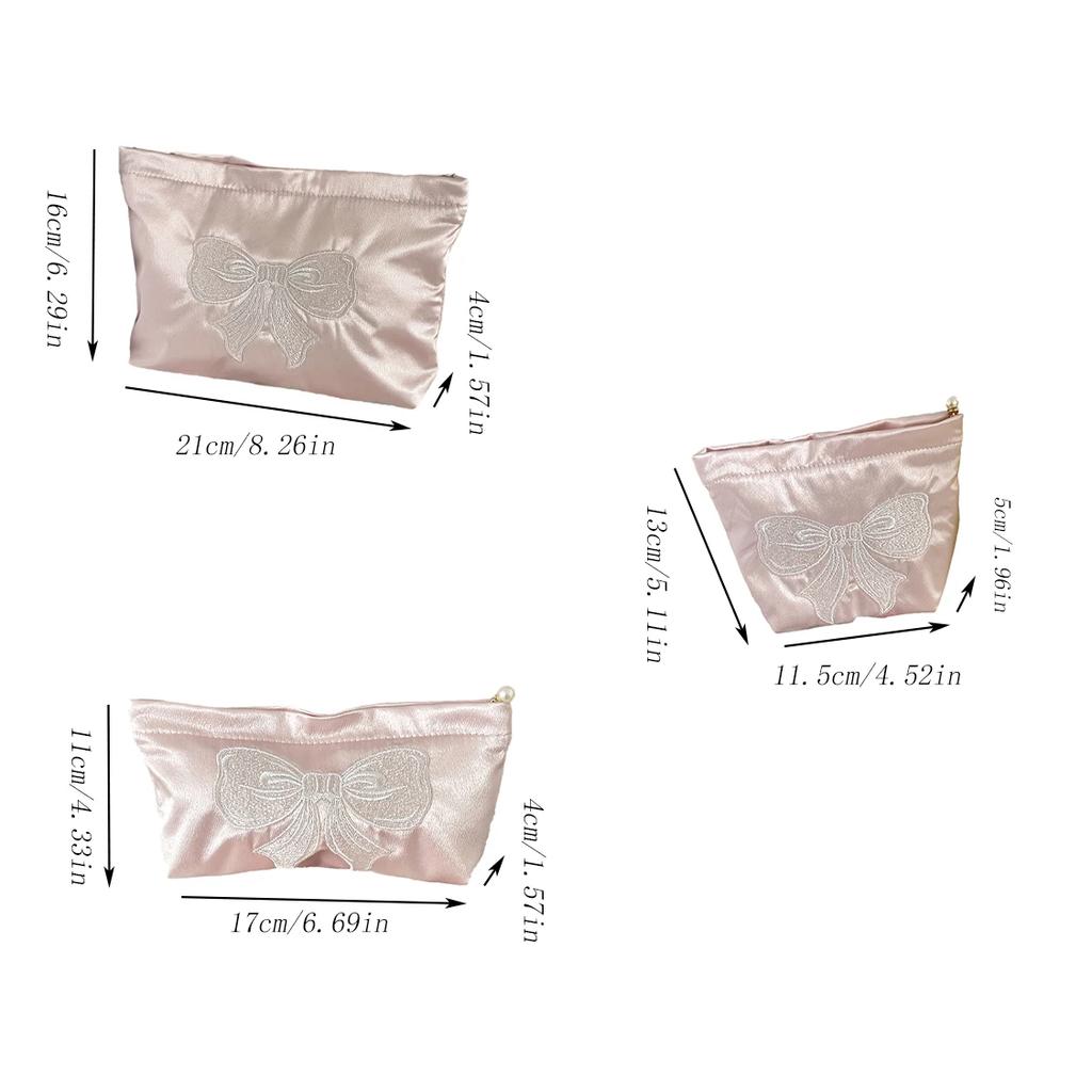 Pink Cute Pearl Zipper Makeup Bag Travel Women Lipsticks Toiletry Storage Pouch Handbag Luxury Ladies Make Up Organizer Bag