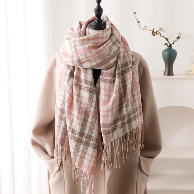 200*70Cm  Fashion Cashmere Scarf Warm Winter For Women Wraps Shawls Neckerchief Pashmina Foulard Blanket Stripe Designer