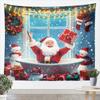 Jejeloiu Pink Christmas Tapestry Small  Kids Snowy Xmas Landscape Wall Art Winter Scene Wall Hanging Blanket Microfiber