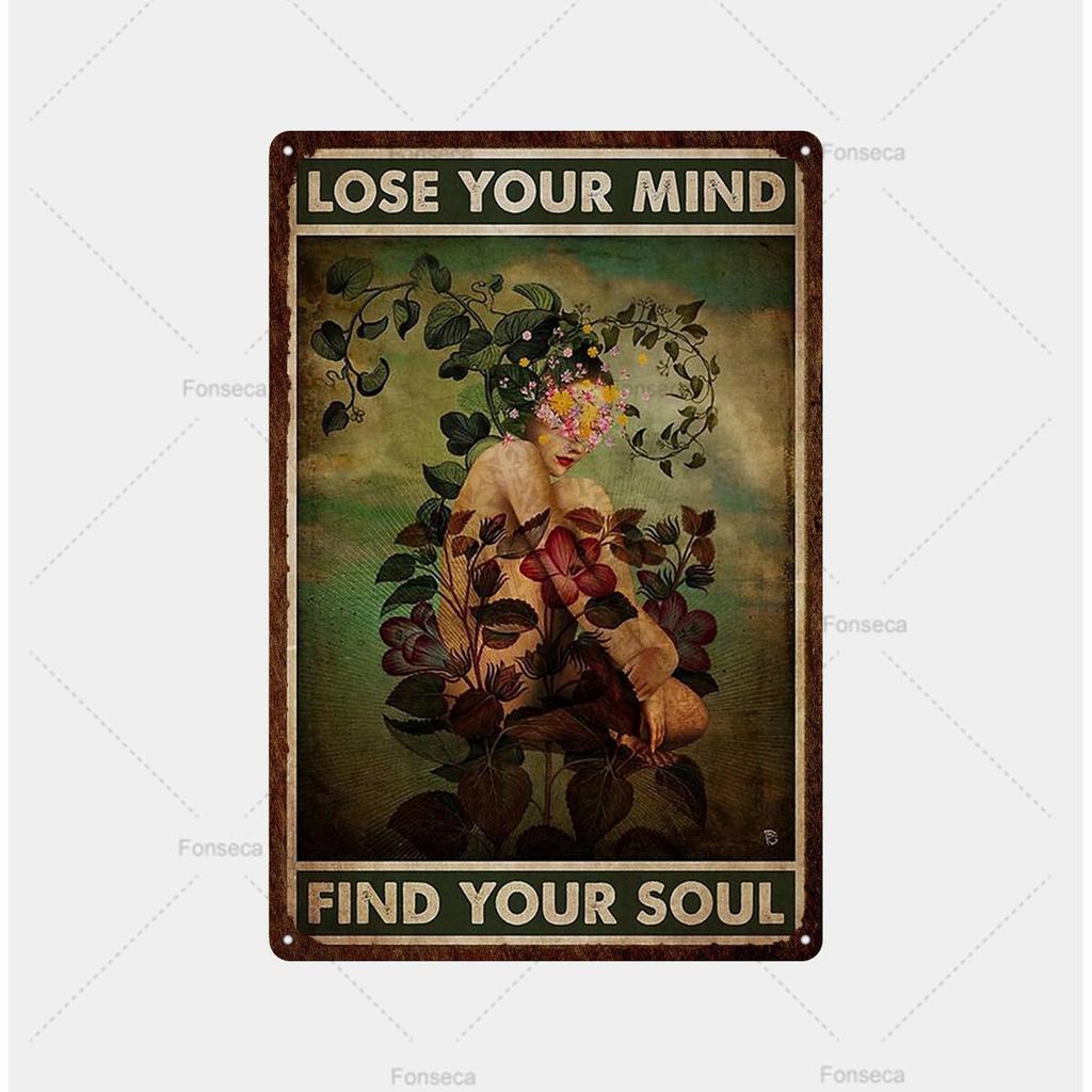 Figure Landscape Green Background Metal Sign Retro Tin Sign Metal Retro Wall Decoration Bar Bar Club Metal Poster Decoration