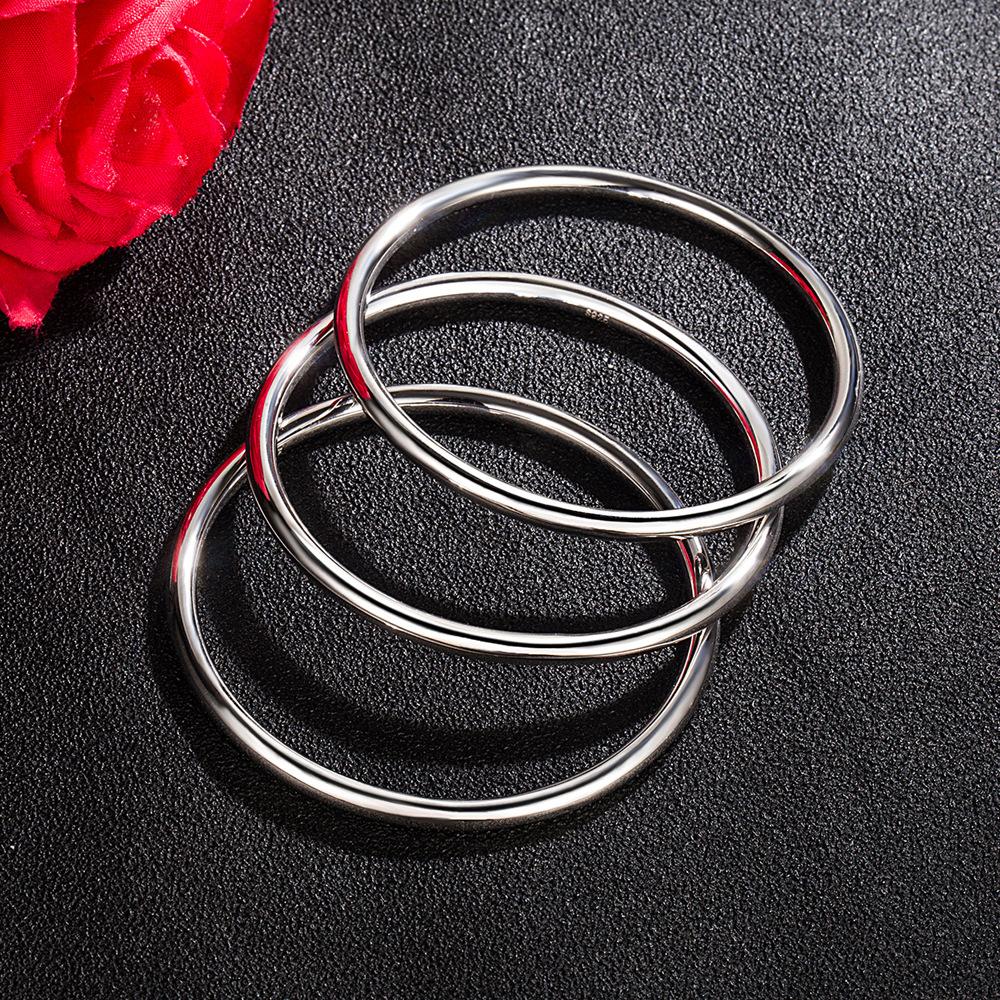 Bracelet Women'S Electroplated Thick Rhodium Gold Simple Bracelet Jewelry
