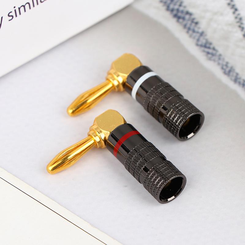 4mm Banana Plug Connector 1Pcs Gold Plated Audio Video Speaker Adapter No Welding Cable For DIY Project