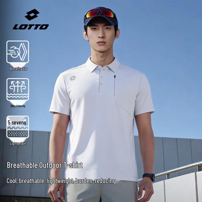 LOTTO Unisex 7A Antibacterial Quick-Dry Polo T-Shirt 3XL