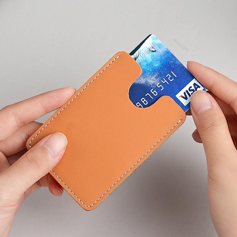 Men's and Women's Genuine Full Grain Leather Card Holder - Slim, Soft Protective Sleeve for Credit and Business Cards