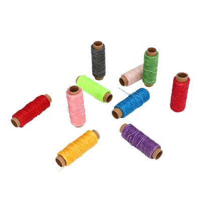 10pcs Waxed Thread Cord 50m 150D 10 Colors Portable Compact Sewing Wax Thread for Hand Sewing