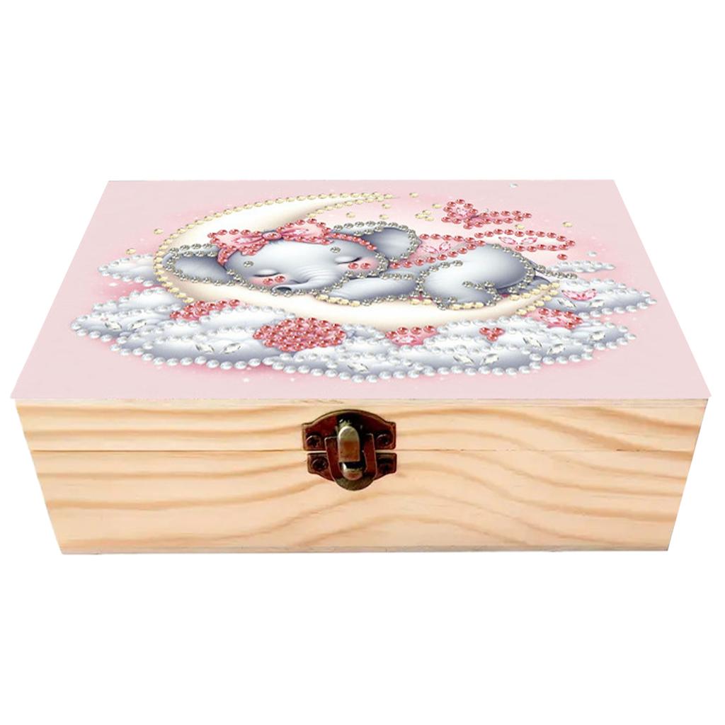 DIY Wooden 5D Diamond Art Diamond Art Storage Box DIY 5D Craft Jewelry Box for Adults Rings Beads and Jewelry Accessories