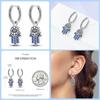 Fashion 925 Sterling Silver Butterfly Bee Rotating Eye Pendant Earrings for Women Dazzling Cubic Zircon Fine Party Jewelry Gifts