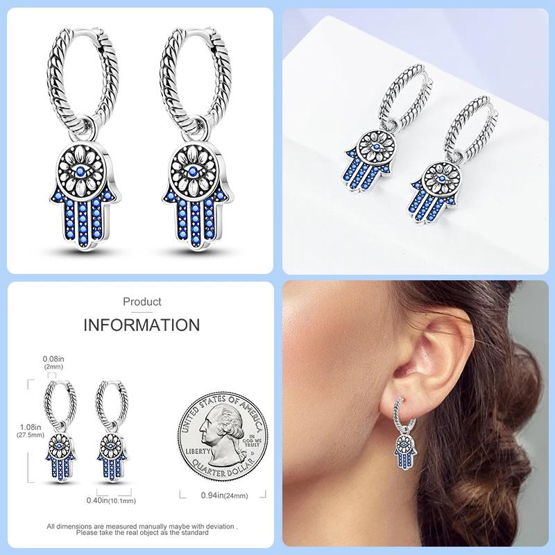Fashion 925 Sterling Silver Butterfly Bee Rotating Eye Pendant Earrings for Women Dazzling Cubic Zircon Fine Party Jewelry Gifts