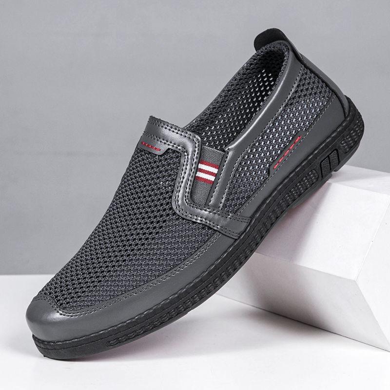 Cloth shoes men's summer casual net shoes mesh cloth surface soft sole breathable non-slip shoes hollow sandals