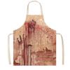 Funny Prank Gift Halloween Butcher Apron with Realistic Blood Stain, Washable Protective Work Apron, Spooky Kitchen Decor Horror Costume Prop