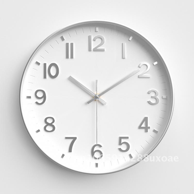Woonkamerklok, moderne minimalistische huisklok, stille wandklok voor slaapkamer, ronde kwartsklok 30cm