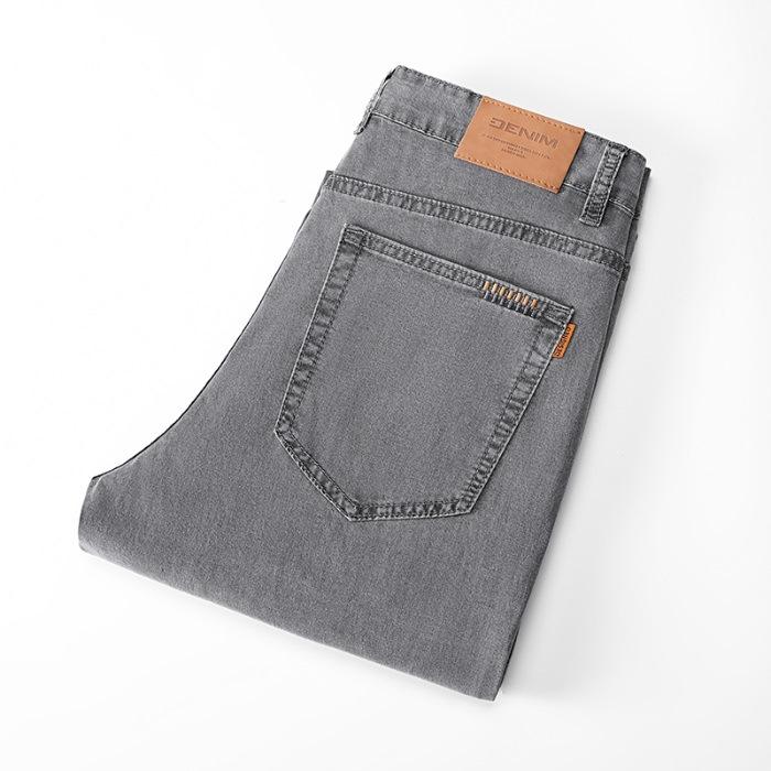 

Loose Tennis Jeans Men s Business High Waist Pants Spring and Summer Thin Youth Pants Ice Silk 29