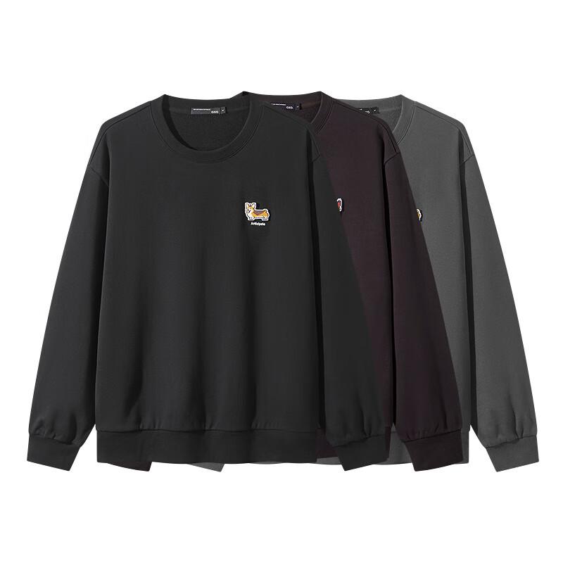 GXG Men's Dog Embroidery Crewneck Sweatshirt
