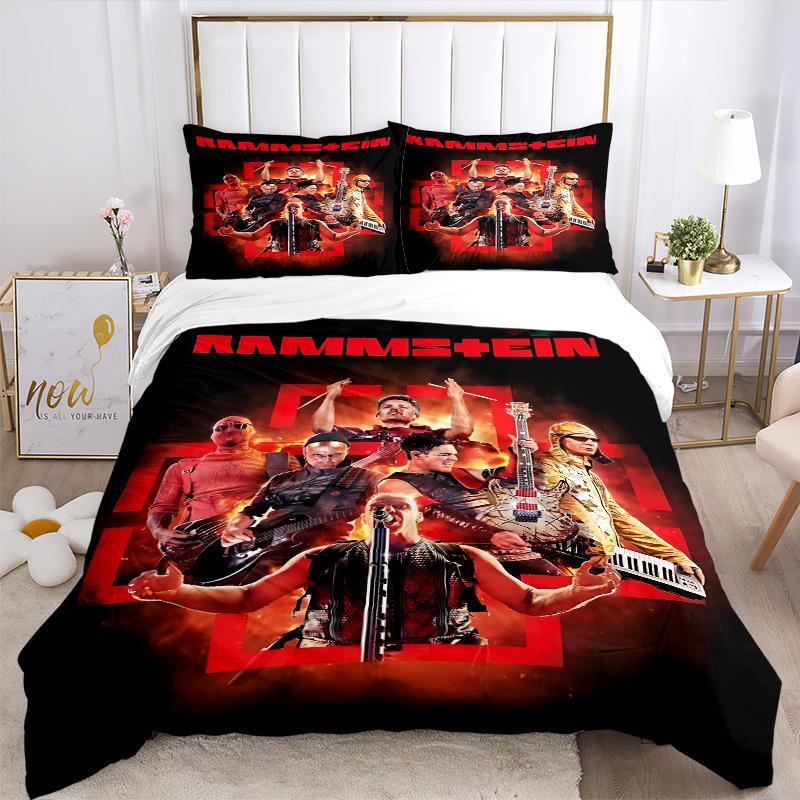 3pcs Rammstein Merchandise Comforter Set - Four Seasons Home High,Machine Washable Bedspread with Pillowcases (No Filling) Yy250909005