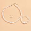 Women's Fashion Imitation Zircon Necklace Earrings Bracelet Zircon Set Suitable for Wedding, Party, Festival Gifts-5042