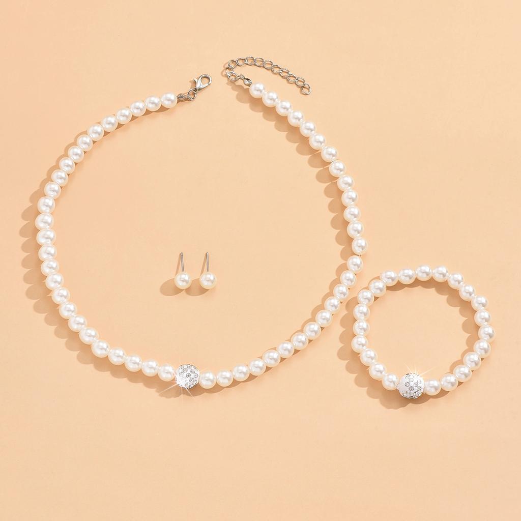 Women's Fashion Imitation Zircon Necklace Earrings Bracelet Zircon Set Suitable for Wedding, Party, Festival Gifts-5042