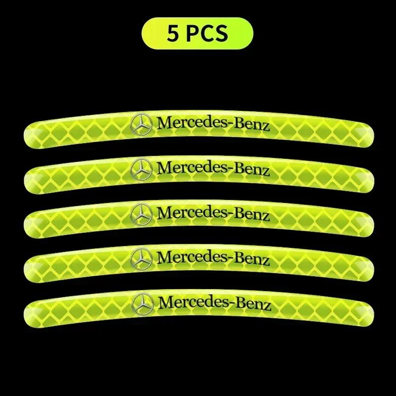 

2025 For Mercedes-Benz 20pcs Luminous Car Wheel Hub Stickers High Reflective Stripe Tape For Mercedes Benz B/C/E/S Class A Class