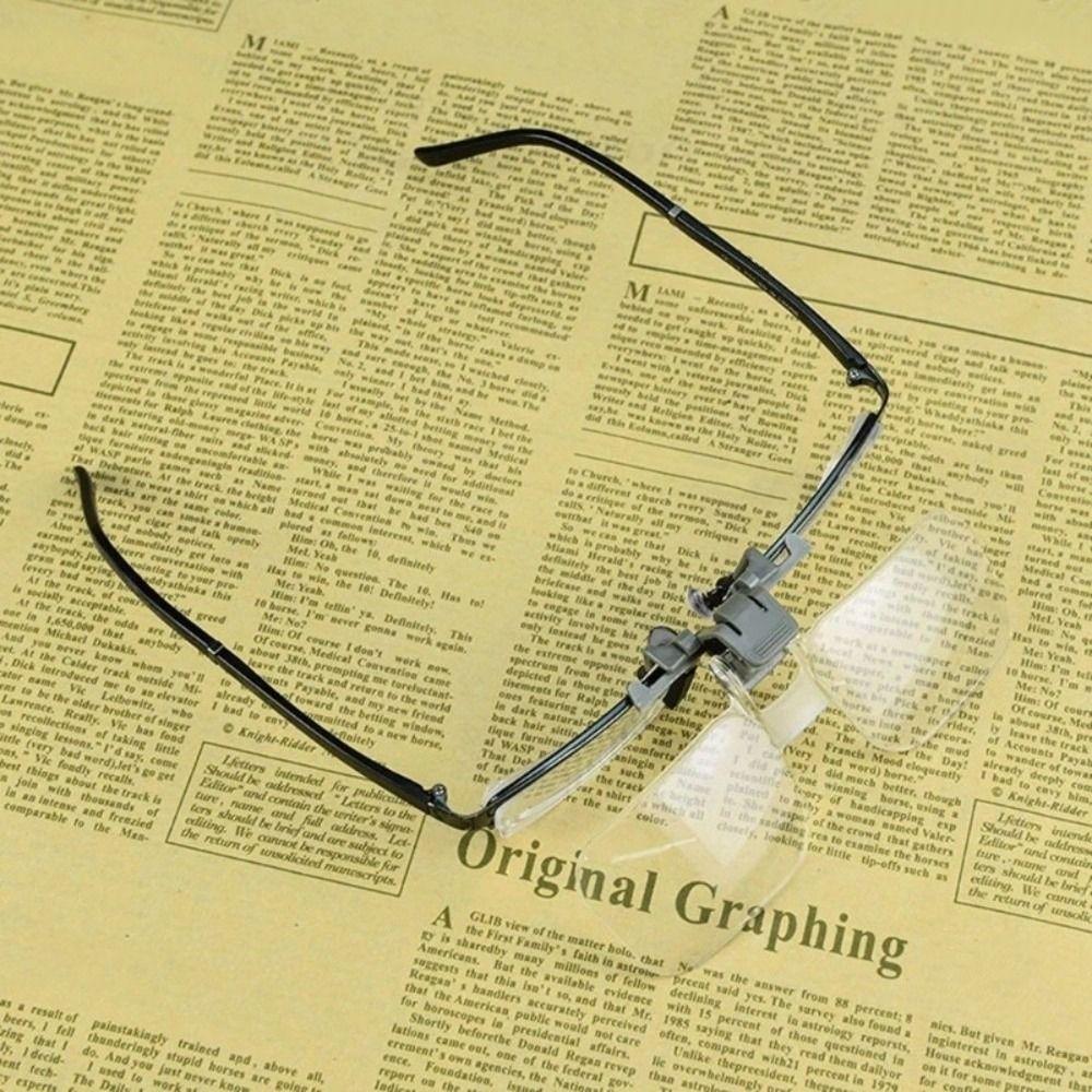 Detachable Head-mounted Magnifier 2X Magnification Clip on Eyeglass Loupe Elderly Use