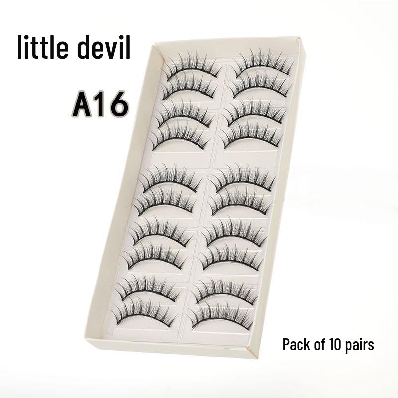 

Large Capacity Little Devil Cross-Style Natural False Eyelashes for Double Eyelids