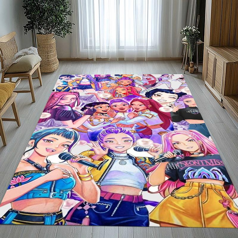 K-Pop Demon Hunters Golden Saja Boys Living Room Non-Slip Area Rug Soft Carpet for Bedroom Playroom Sofa,Home Decor Doormat