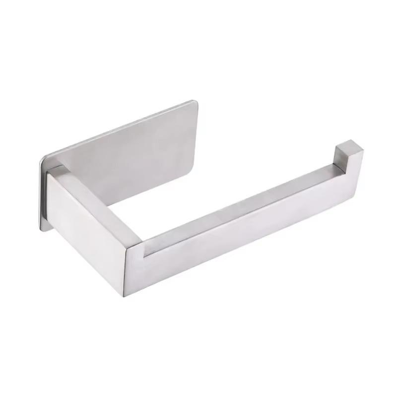 

Self Adhesive Toilet Paper Holder Stainless Steel No Drill Wall Mount for Bathroom Kitchen RV Rustproof Space Saving Tools срібний