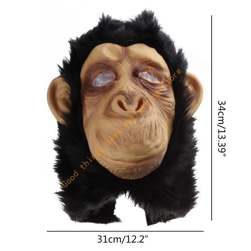 Novelty Monkey Mask Creepy Animal Chimp for Head Masks Halloween Party D 55KF