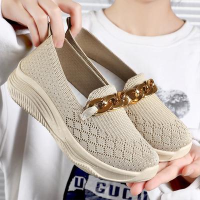 4-Farben-Loafer für Damen, atmungsaktive Einzelschuhe für den Frühling, trendige, lässige Schuhe mit dickem Boden, Schuhe für Mütter