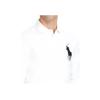 Polo Ralph Lauren Einfarbiges Poloshirt mit gesticktem Big Pony-Logo Langarm Herren Oberteile Weiß 710671951-003
