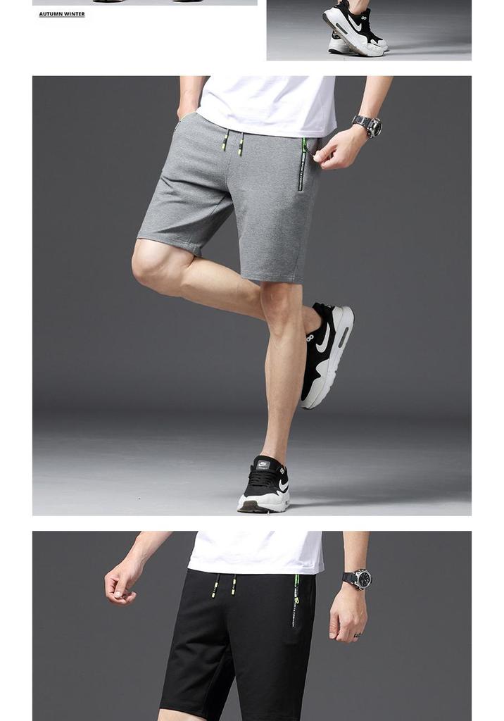 Men's Summer Cotton Knit Bermuda Shorts: Teen Sports Pants with Elastic Waistband for Beach & Casual Wear