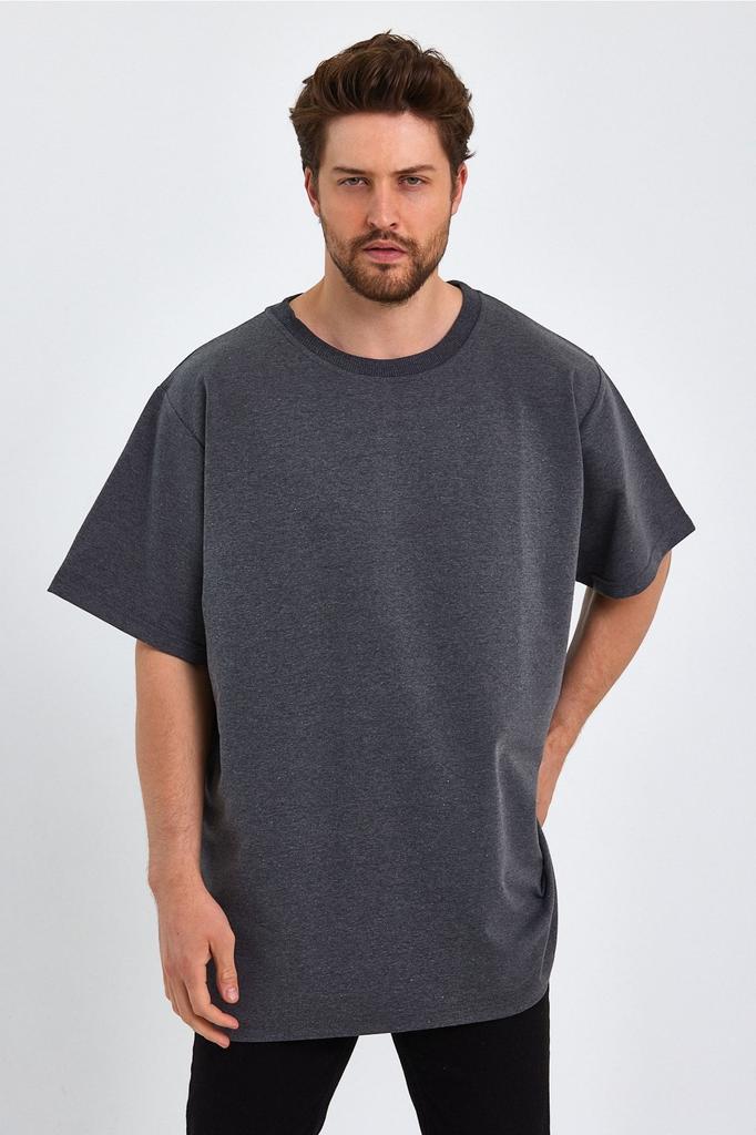 Women's Style Big Size T-Shirt Plus Size Oversize 2 Thread Short Sleeve Crew Neck T-Shirt