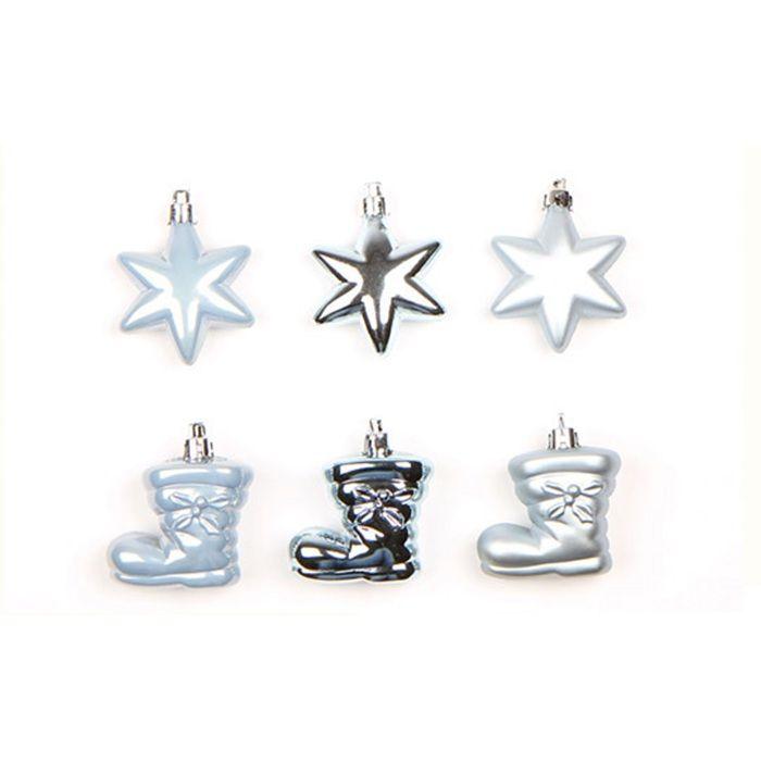 6 boules de sapin de noel botte bleu ciel