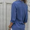 Solid Color White Blue Black Button Up Long Sleeve Lapel Chiffon Shirts Spring Autumn Plus Size Women Blouses Tops