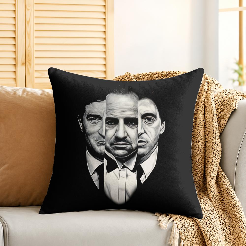 The GGodfather Movie Cushion Cover Silky Short Plush Invisible Zipper Dustproof Sofa Pillow Case For Home Decor